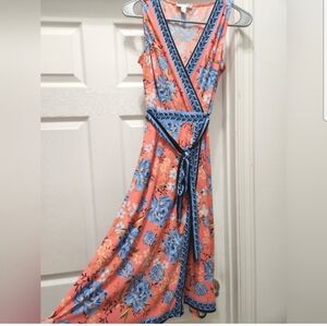 London Style Collection Faux Wrap Dress, Size 4, Like New!